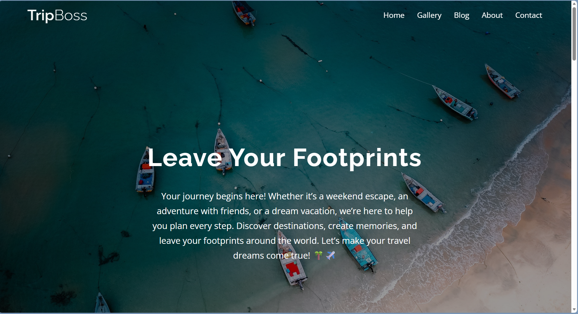 TripBoss Travel Website